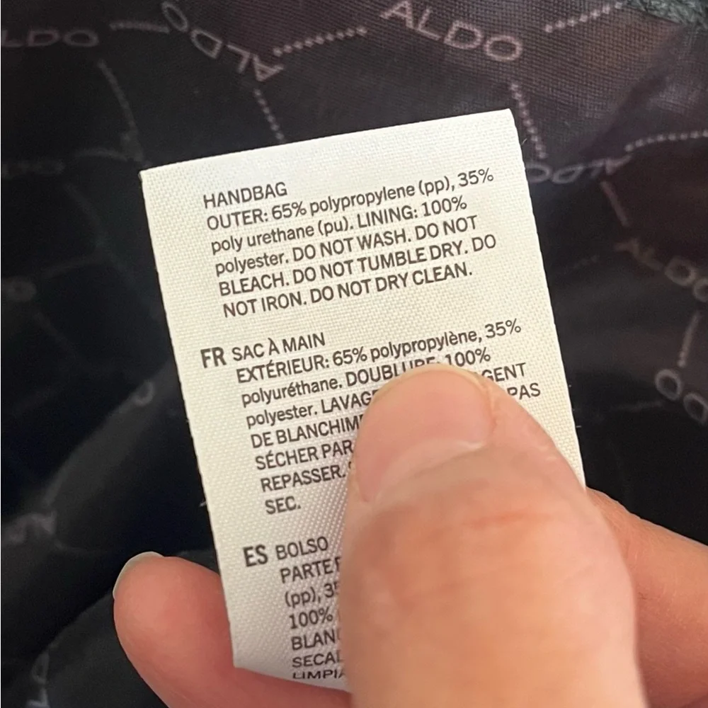 ALDO black natural straw tote bag tassel gold hardware embellishment - Picture 16 of 16